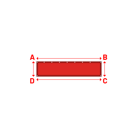 Bâche Rectangle en Protect 670 : La référence en matière de protection étanche Rouge RAL 3002 - 2.12x0.49m