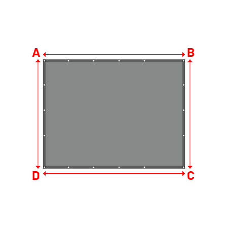 Bâche Rectangle en AustralMesh - Toile d'ombrage ajourée Gris Acier (648 AustralMesh) - 2.80x2.15m