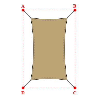 Voile d'ombrage rectangle en AustralMesh - Toile d'ombrage ajourée Sable du désert (704 AustralMesh) - 1,40x2,40x1,40x2,40m