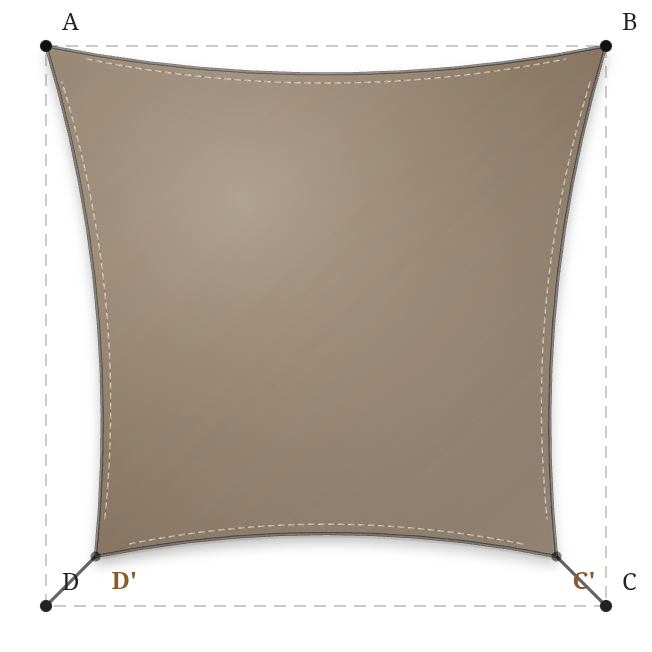 Voile d'ombrage - Forme Carrée - Bois flotté 294 (AustralMesh)