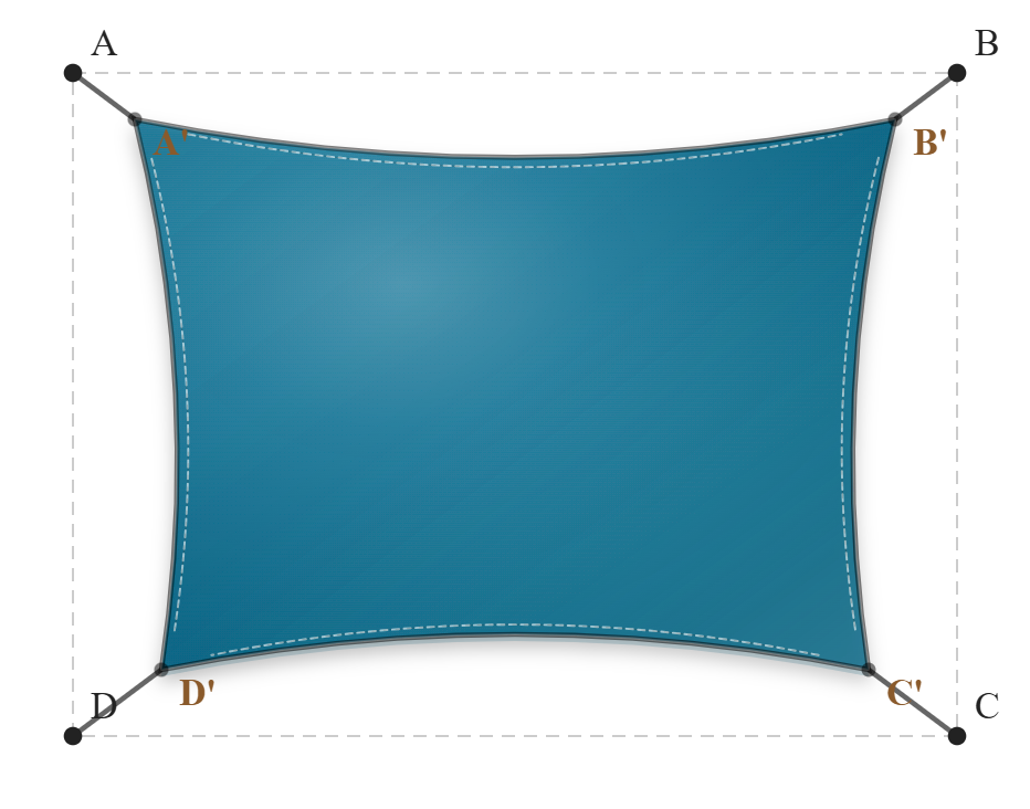 Voile d'ombrage - Forme Rectangle - 263 Bleu Azur