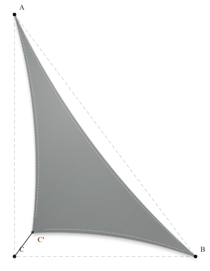 Voile d'ombrage - Forme Triangle Rectangle - Gris Acier (648 AustralMesh)
