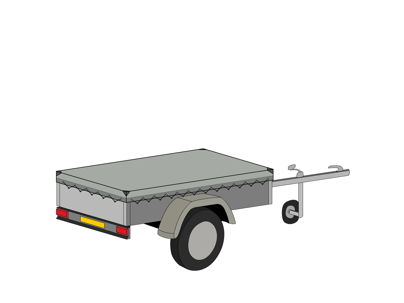 Bâche pour remorque bagagère Basse droite en Protect 670 : La référence en matière de protection étanche Gris clair RAL 7038