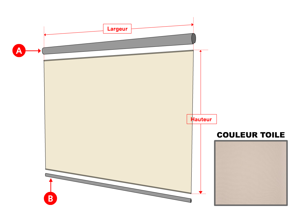Toile pour store vertical Dickson Orchestra Unicolore 6020 Grege - 2.69x2.29m - remplacement toile de store vertical