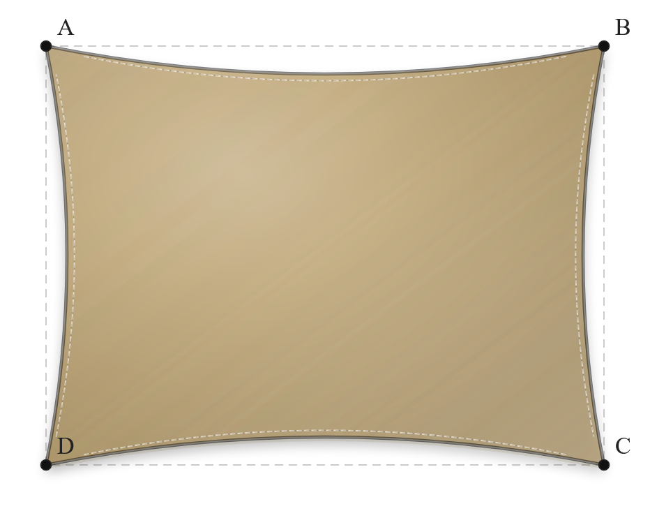Voile d'ombrage - Forme Rectangle - Sable du désert (704 AustralMesh)