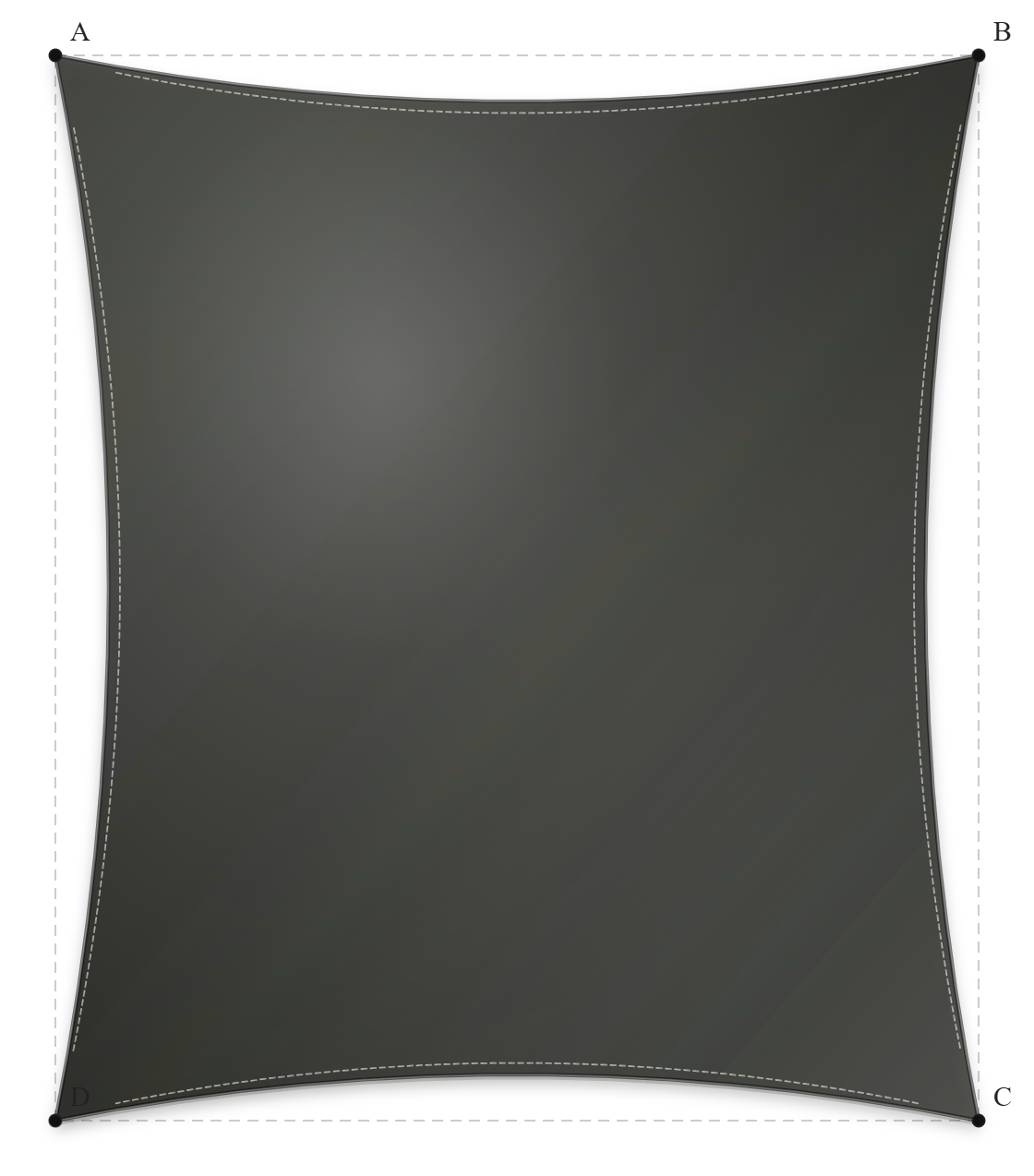 Voile d'ombrage - Forme Rectangle - Noir profond 92-51176
