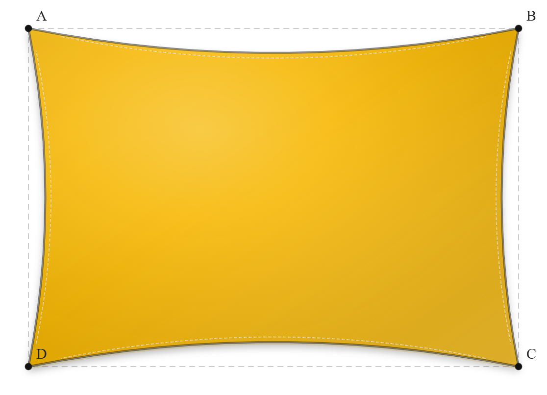 Voile d'ombrage - Forme Rectangle - Bouton d'or 92-2166