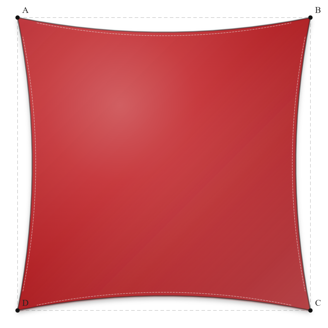 Voile d'ombrage - Forme Carrée - Rouge