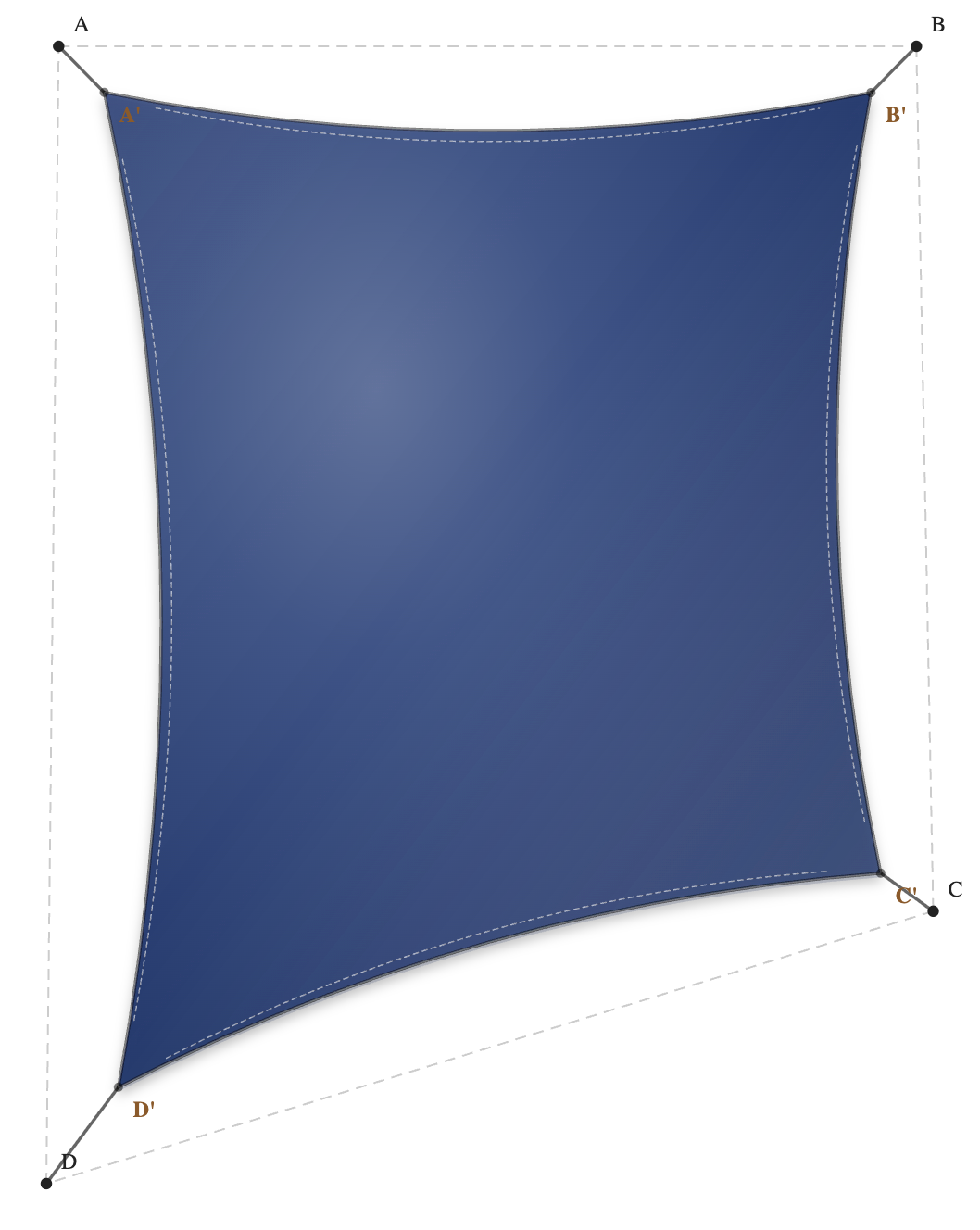 Voile d'ombrage - Forme Trapèze - Bleu nuit 96-2161